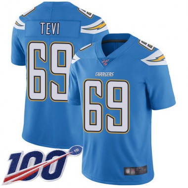 Los Angeles Chargers NFL Football Sam Tevi Electric Blue Jersey Men Limited 69 Alternate 100th Season Vapor Untouchable